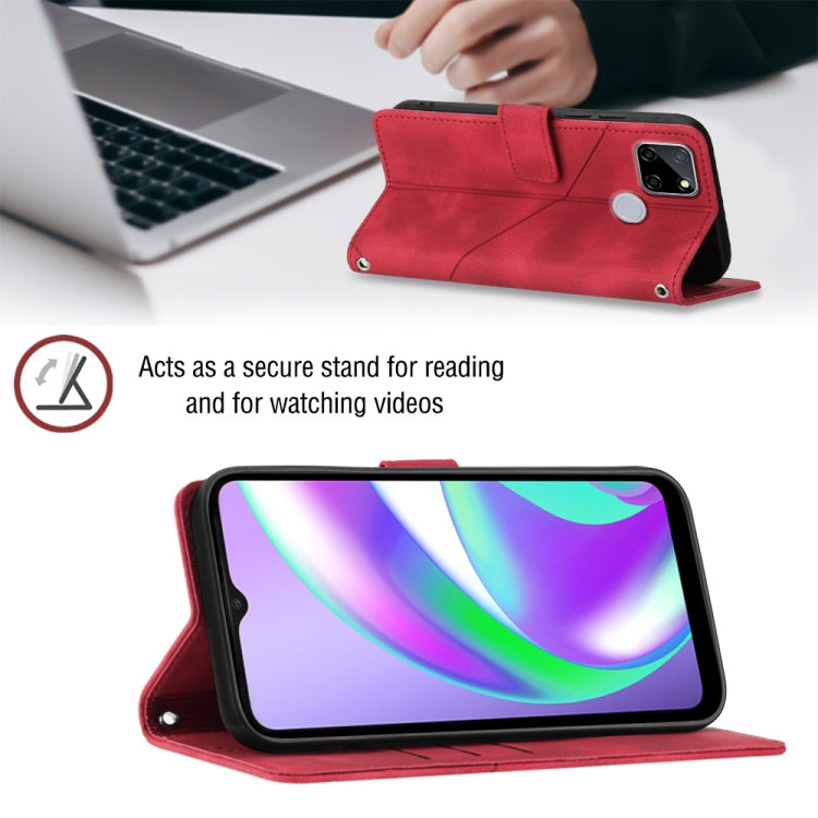 For Realme C12 / C15 / C25 / C25s Skin-feel Embossed Leather Phone Case