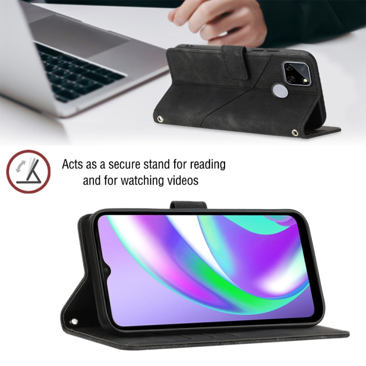 For Realme C12 / C15 / C25 / C25s Skin-feel Embossed Leather Phone Case