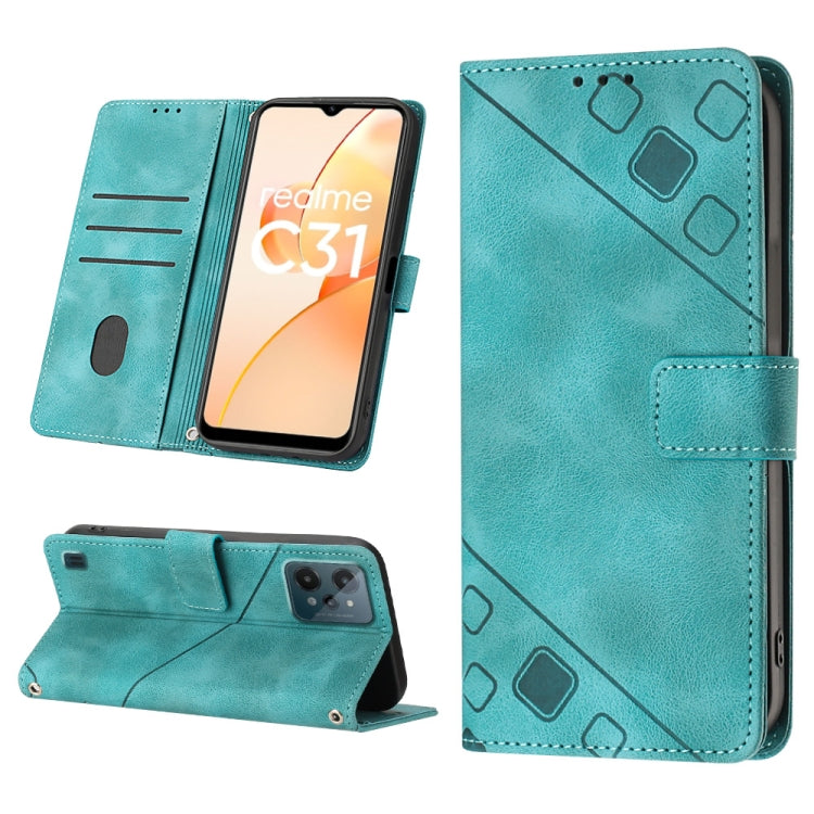 For Realme C31 4G Skin-feel Embossed Leather Phone Case