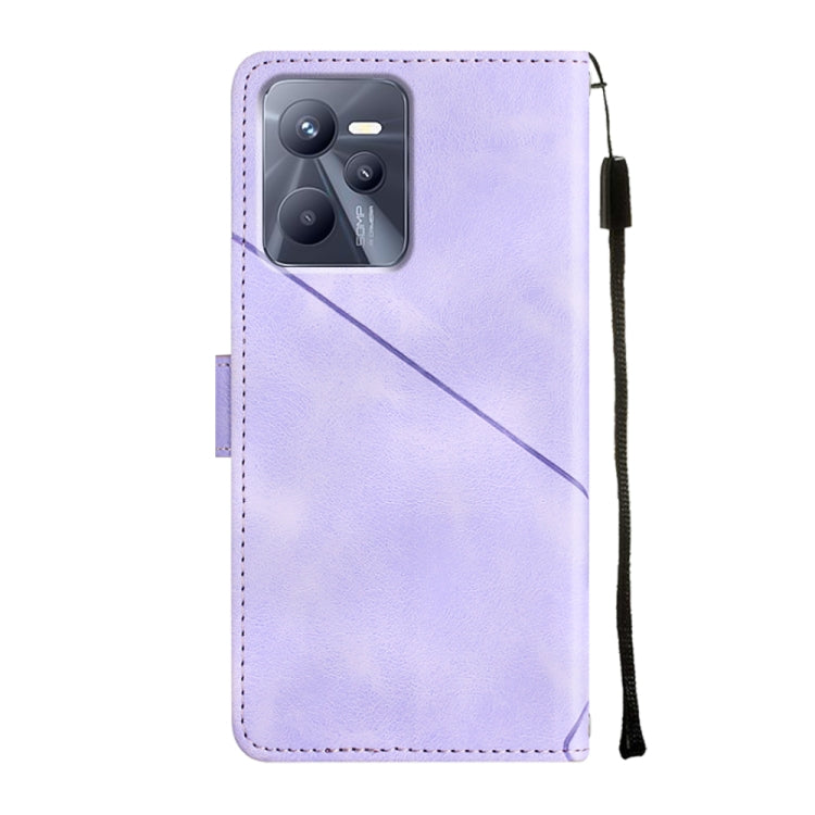 For Realme C35 Skin-feel Embossed Leather Phone Case