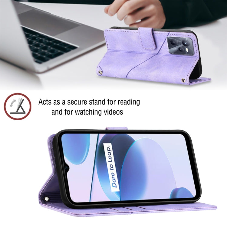 For Realme C35 Skin-feel Embossed Leather Phone Case