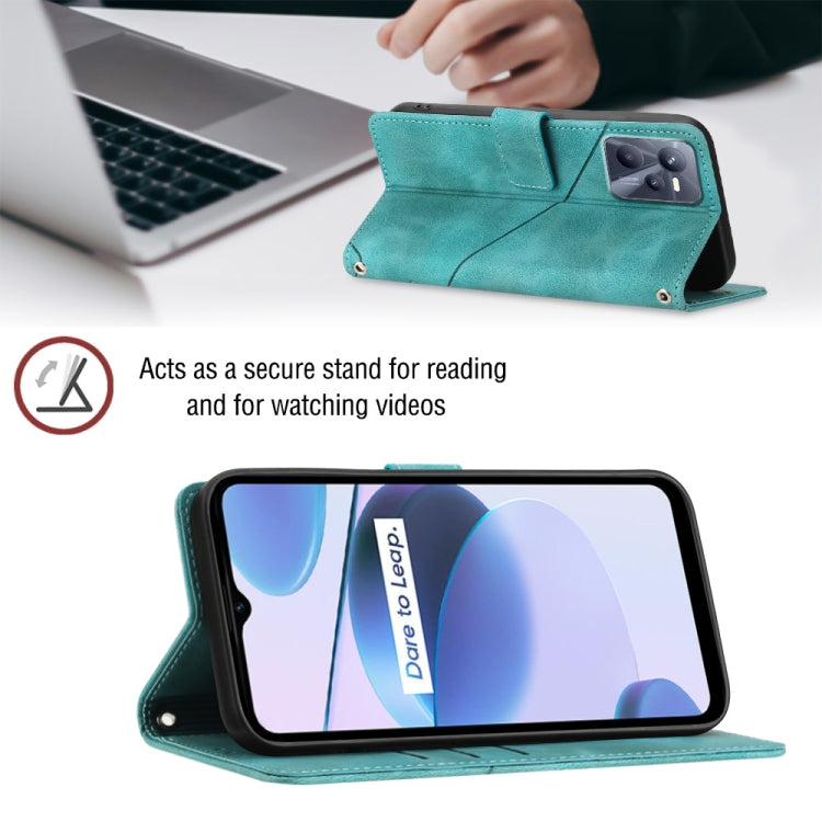 For Realme C35 Skin-feel Embossed Leather Phone Case