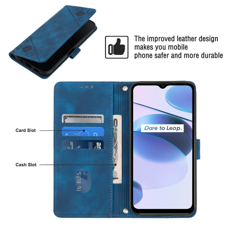 For Realme C35 Skin-feel Embossed Leather Phone Case