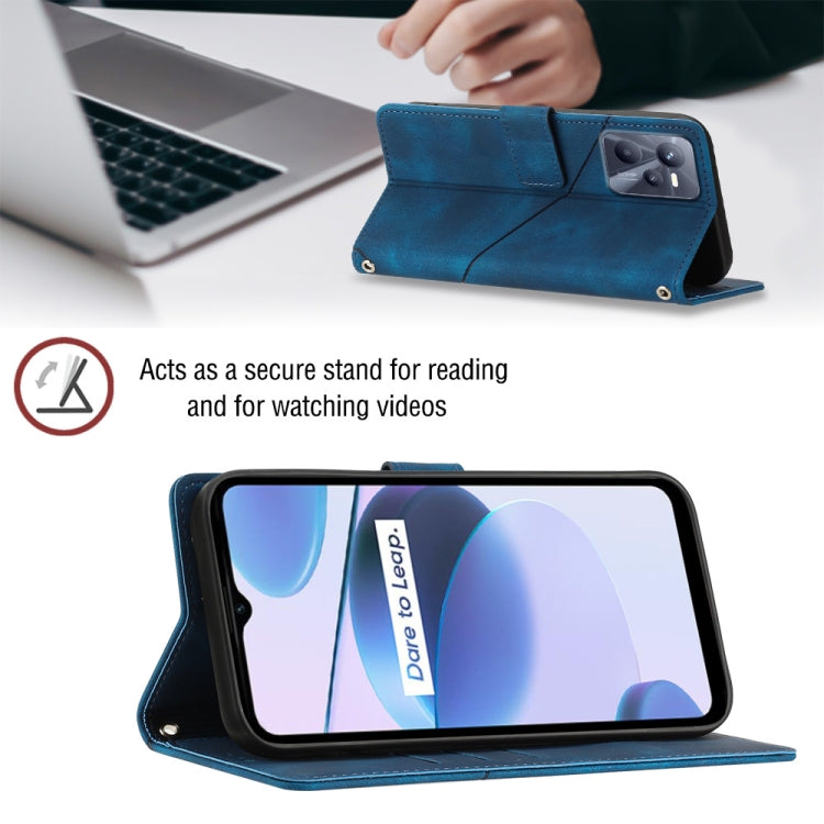 For Realme C35 Skin-feel Embossed Leather Phone Case