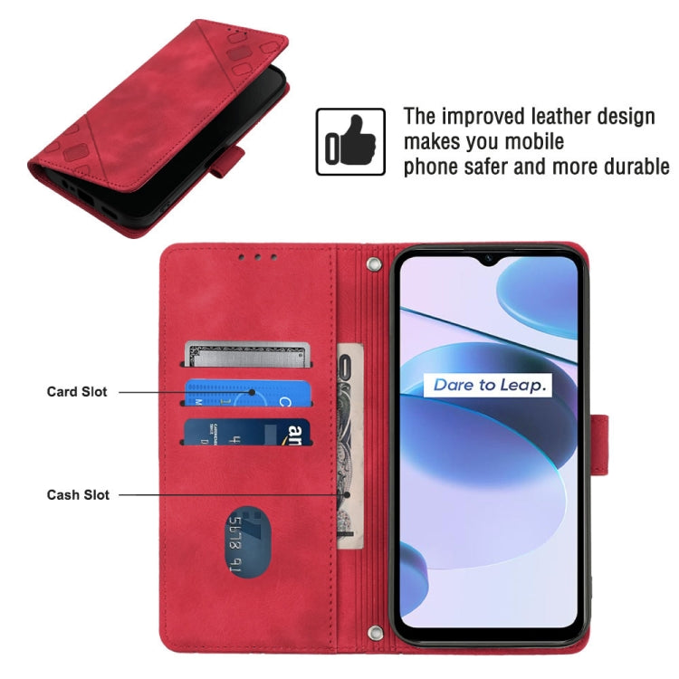 For Realme C35 Skin-feel Embossed Leather Phone Case