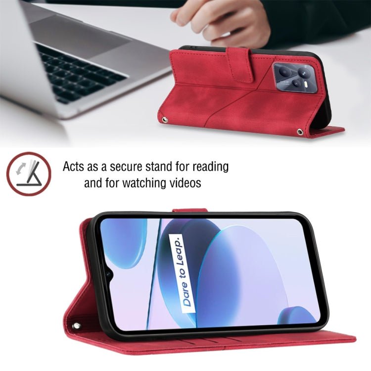 For Realme C35 Skin-feel Embossed Leather Phone Case