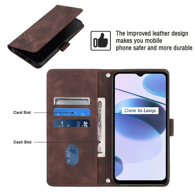 For Realme C35 Skin-feel Embossed Leather Phone Case