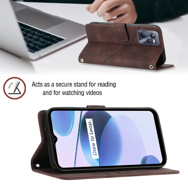 For Realme C35 Skin-feel Embossed Leather Phone Case