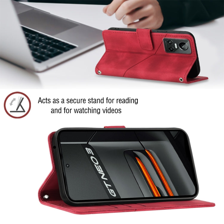 For Realme GT Neo3 Skin-feel Embossed Leather Phone Case