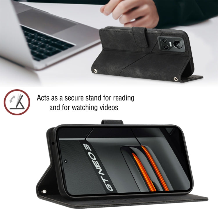 For Realme GT Neo3 Skin-feel Embossed Leather Phone Case