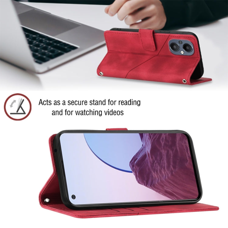 Skin-feel Embossed Leather Phone Case For OnePlus Nord N20 5G / OPPO Reno7 Z 5G / F21 Pro 5G Indian / Reno7 Lite 5G / Reno8 Lite 5G