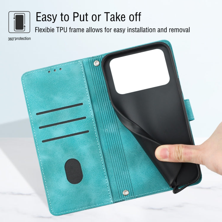 For Xiaomi Poco C40 Skin-feel Embossed Leather Phone Case