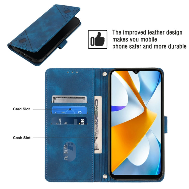 For Xiaomi Poco C40 Skin-feel Embossed Leather Phone Case