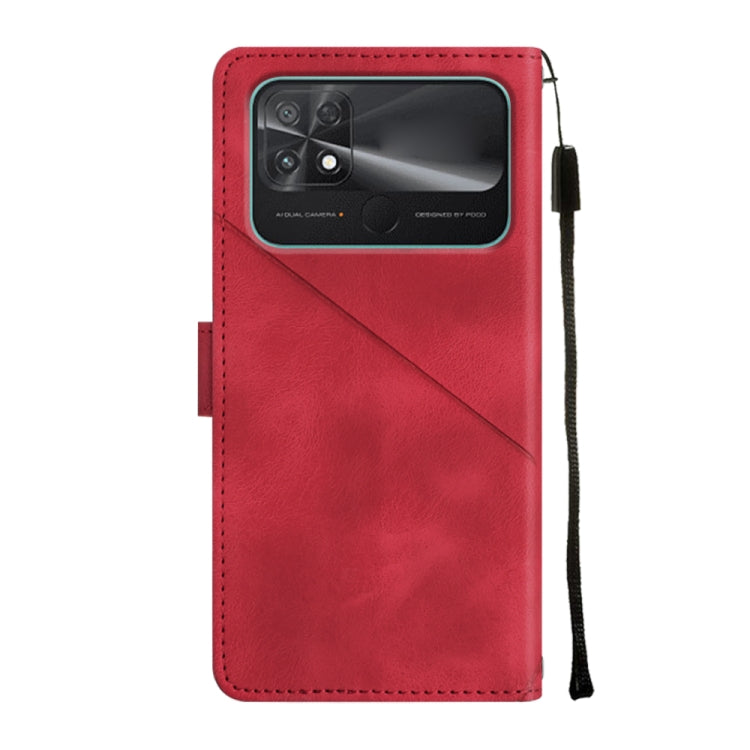 For Xiaomi Poco C40 Skin-feel Embossed Leather Phone Case