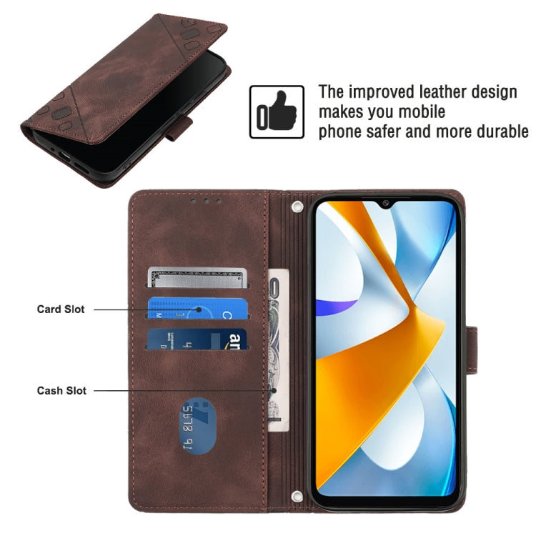 For Xiaomi Poco C40 Skin-feel Embossed Leather Phone Case