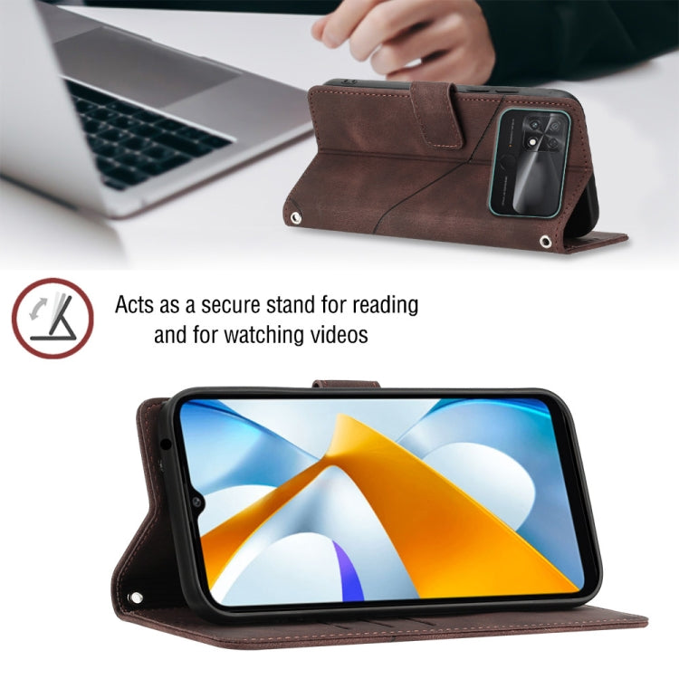 For Xiaomi Poco C40 Skin-feel Embossed Leather Phone Case