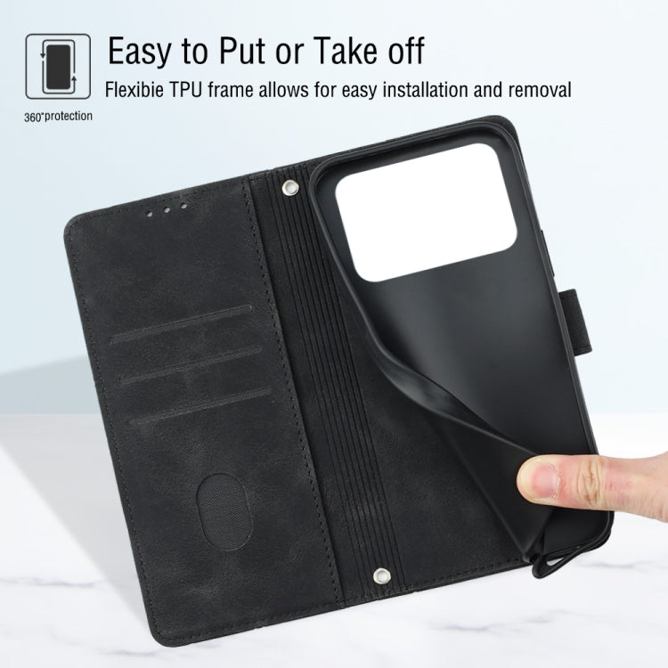 For Xiaomi Poco C40 Skin-feel Embossed Leather Phone Case