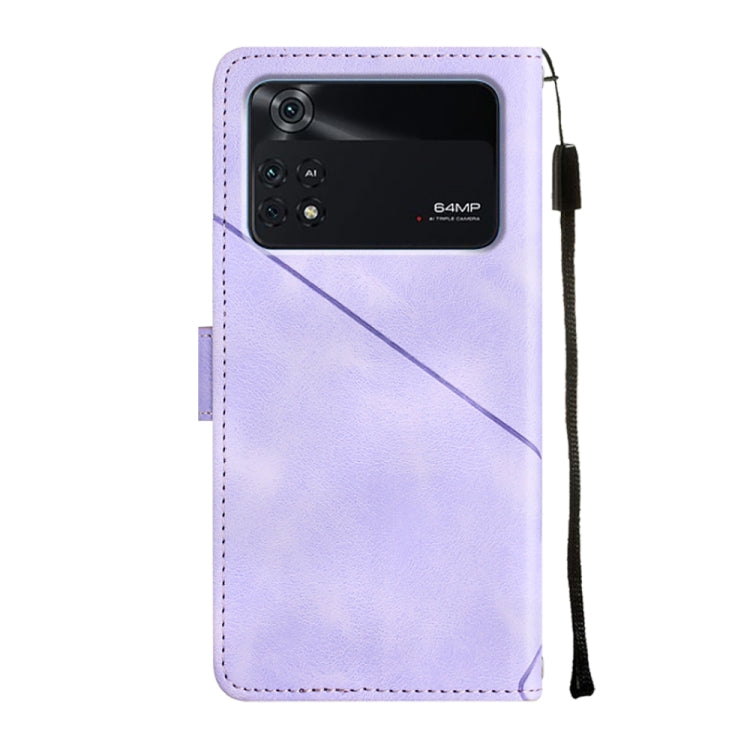 For Xiaomi Poco M4 Pro 4G Skin-feel Embossed Leather Phone Case