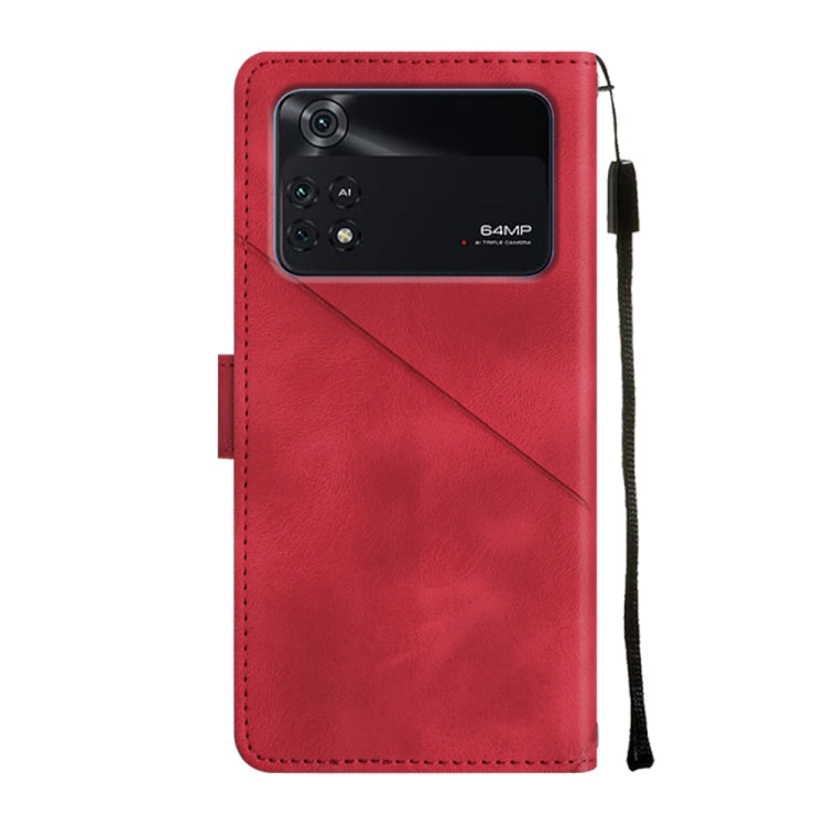 For Xiaomi Poco M4 Pro 4G Skin-feel Embossed Leather Phone Case