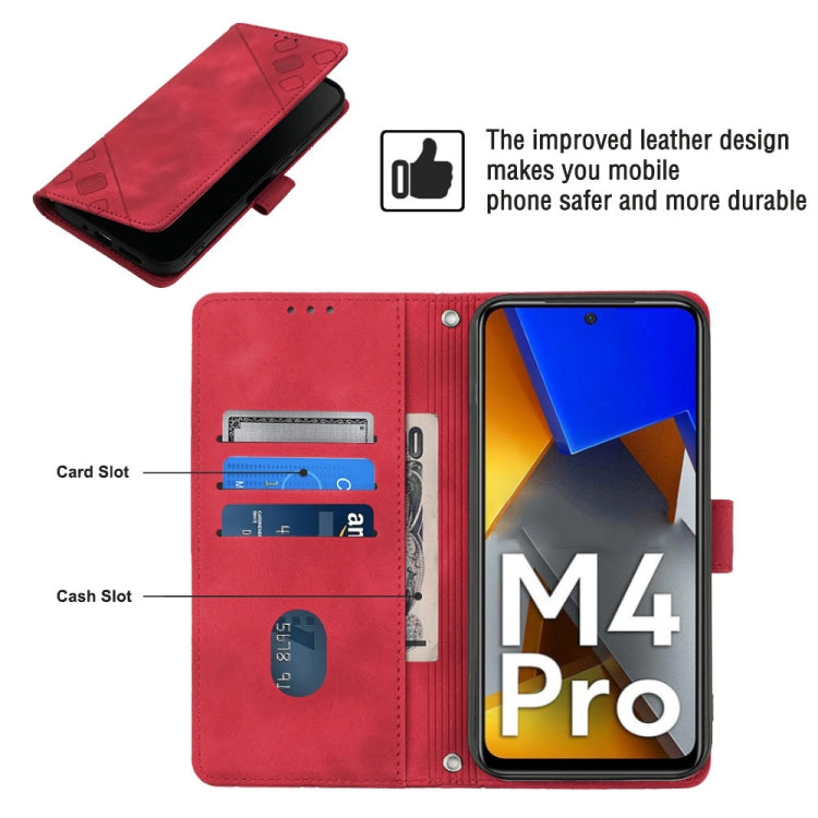 For Xiaomi Poco M4 Pro 4G Skin-feel Embossed Leather Phone Case