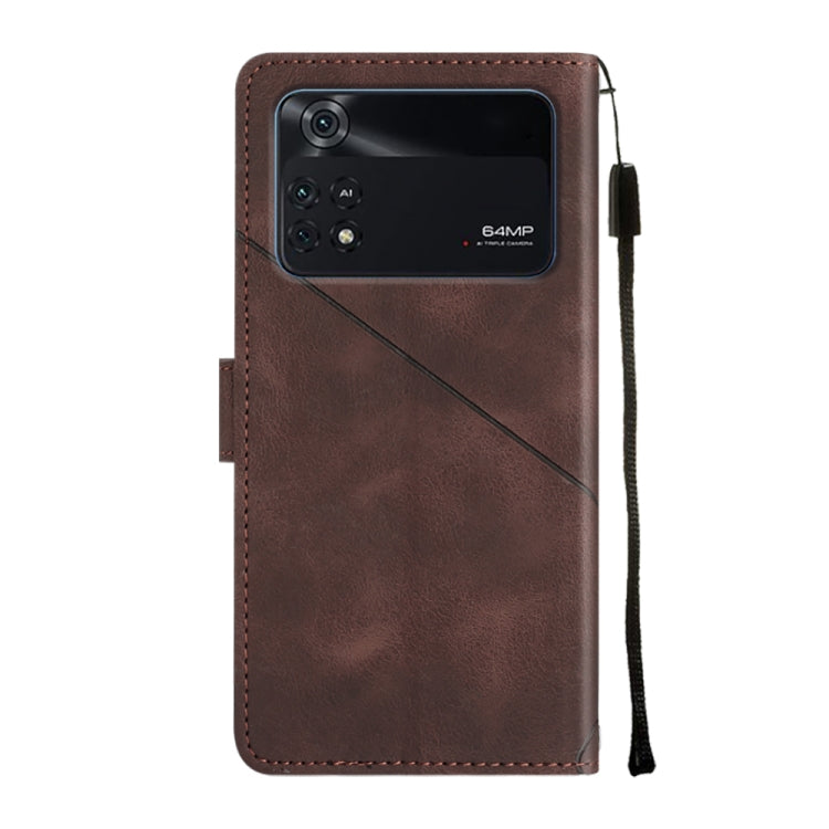 For Xiaomi Poco M4 Pro 4G Skin-feel Embossed Leather Phone Case