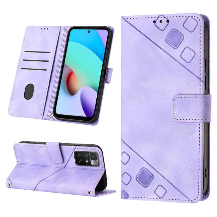 For Xiaomi Redmi 10 2022 / Note 11 4G Skin-feel Embossed Leather Phone Case
