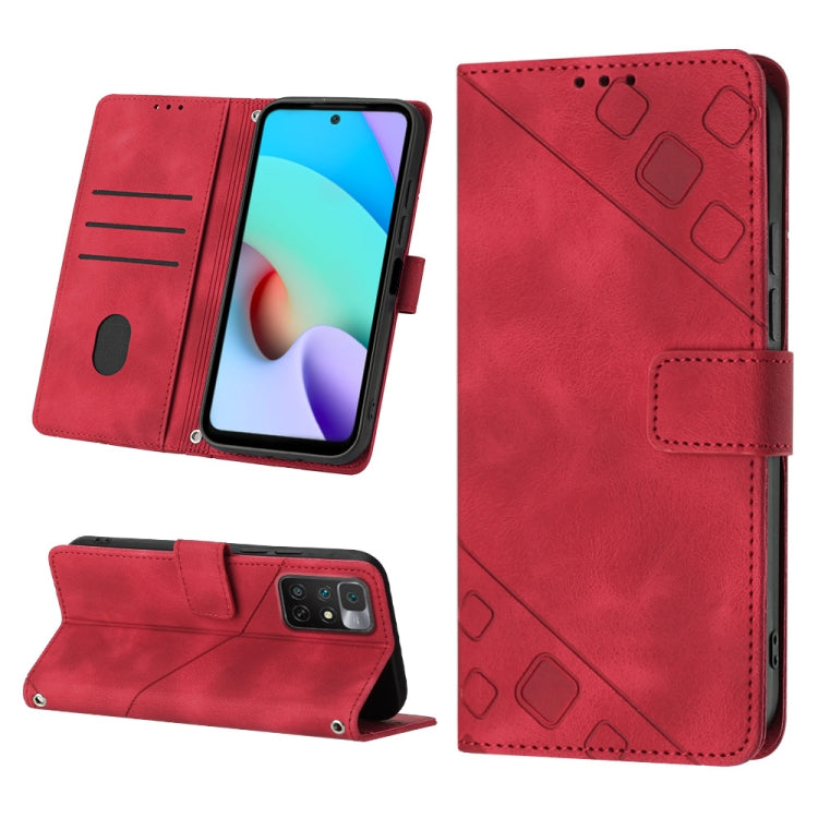 For Xiaomi Redmi 10 2022 / Note 11 4G Skin-feel Embossed Leather Phone Case