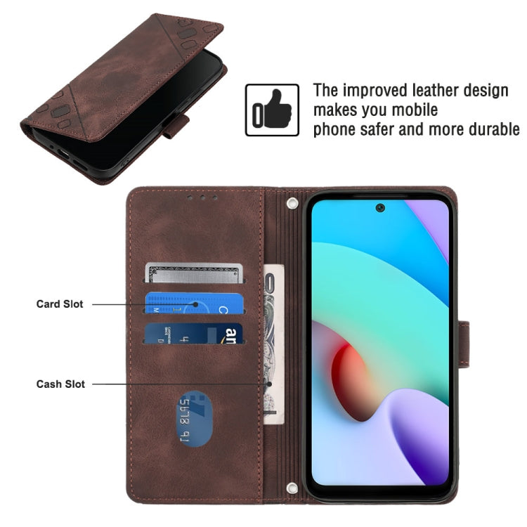 For Xiaomi Redmi 10 2022 / Note 11 4G Skin-feel Embossed Leather Phone Case