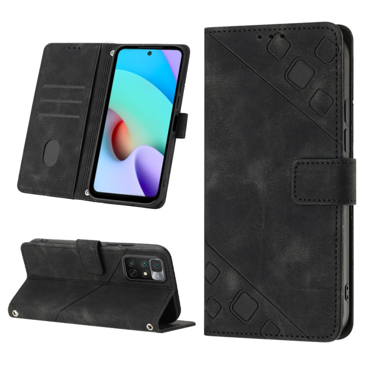 For Xiaomi Redmi 10 2022 / Note 11 4G Skin-feel Embossed Leather Phone Case