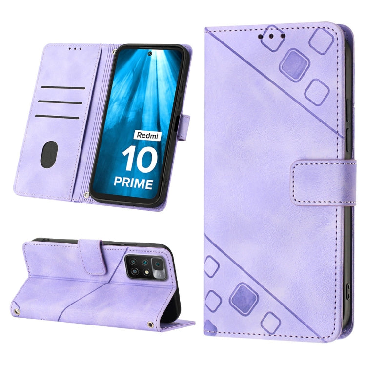 For Xiaomi Redmi 10 Prime+ 5G Skin-feel Embossed Leather Phone Case