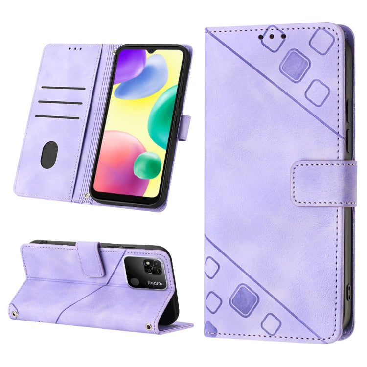 For Xiaomi Redmi 10A Skin-feel Embossed Leather Phone Case