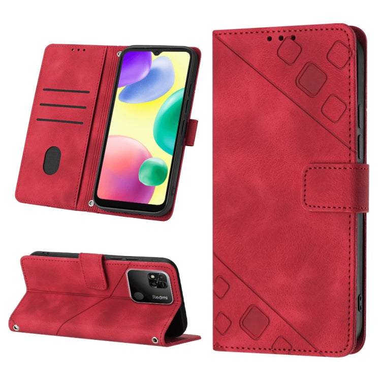 For Xiaomi Redmi 10A Skin-feel Embossed Leather Phone Case