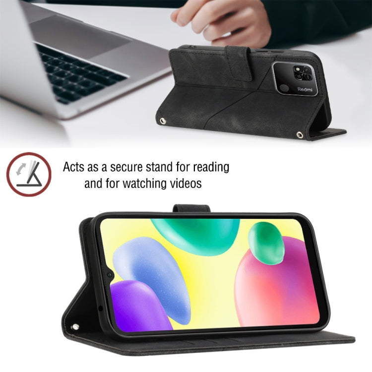 For Xiaomi Redmi 10A Skin-feel Embossed Leather Phone Case