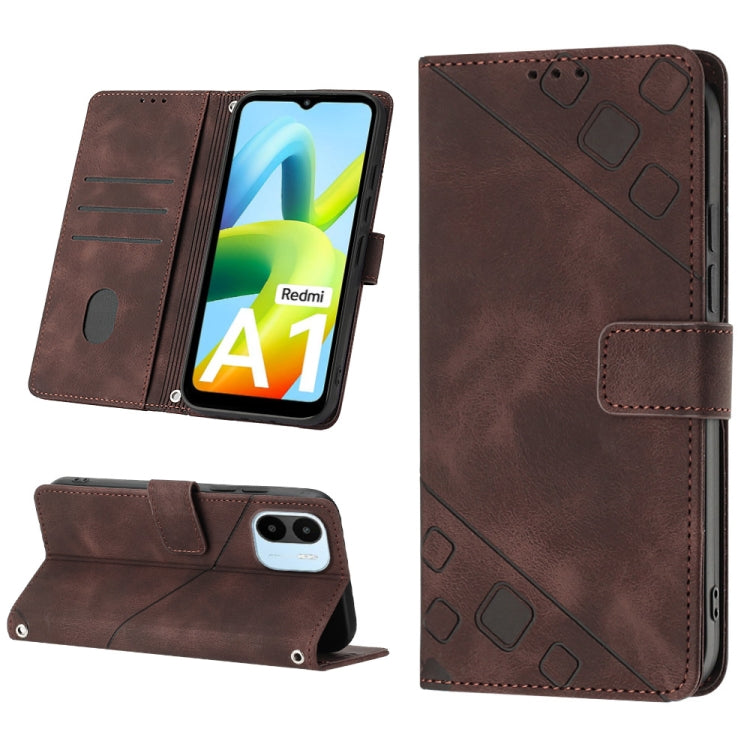For Xiaomi Redmi A1 Skin-feel Embossed Leather Phone Case