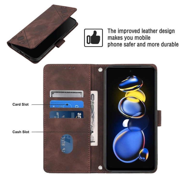 For Xiaomi Redmi Note 11T Pro 5G / 11T Pro+ 5G Skin-feel Embossed Leather Phone Case