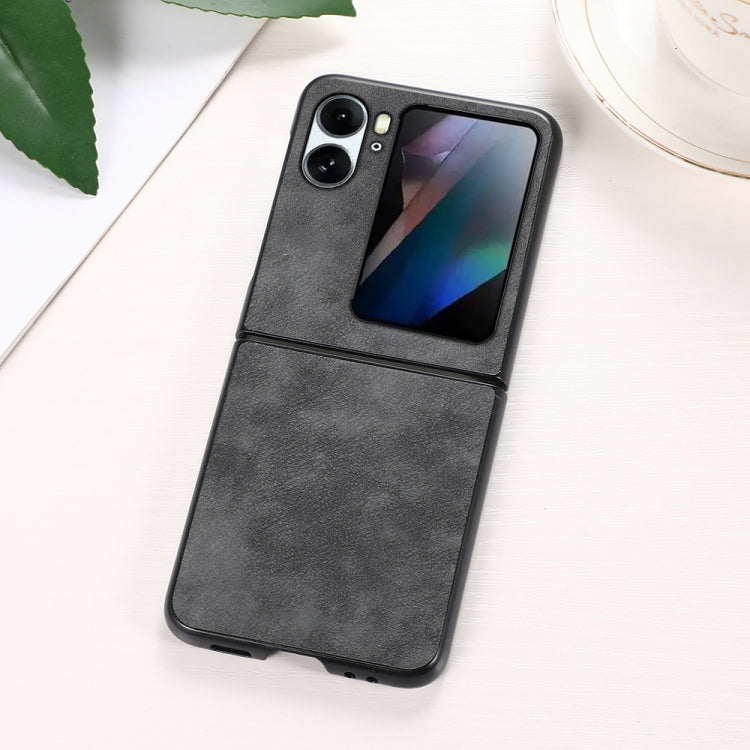 For OPPO Find N2 Flip Morocco Texture PU Shockproof Phone Case