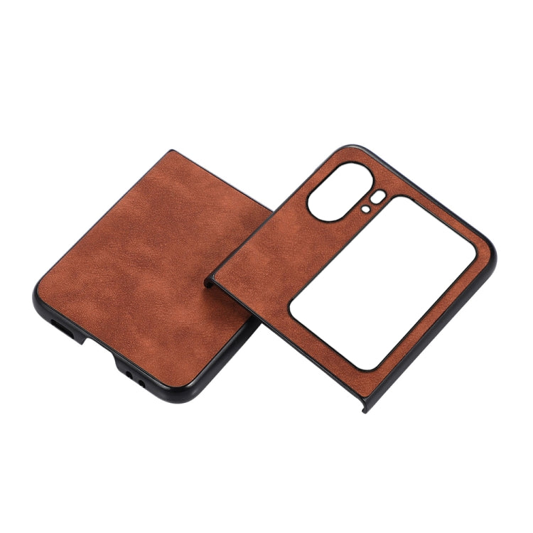 For OPPO Find N2 Flip Morocco Texture PU Shockproof Phone Case