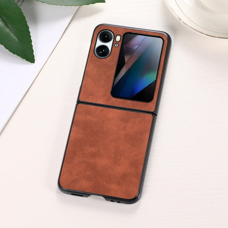 For OPPO Find N2 Flip Morocco Texture PU Shockproof Phone Case