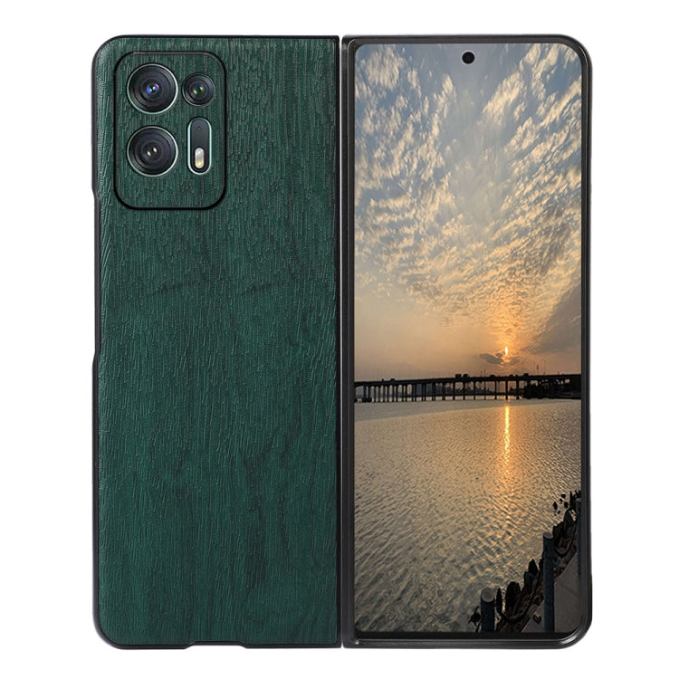 For OPPO Find N2 Wood Texture PU Phone Case