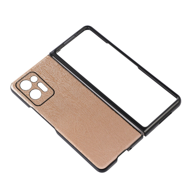 For OPPO Find N2 Wood Texture PU Phone Case