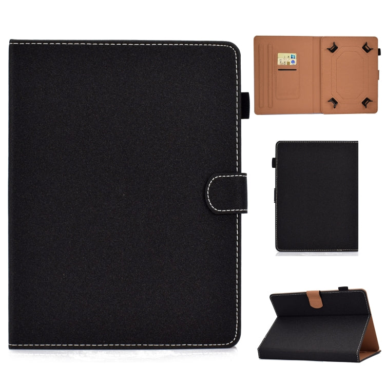 For 7 inch Solid Color Tablet PC Universal Magnetic Horizontal Flip Leather Case with Card Slots & Holder