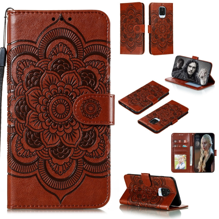 For Xiaomi Redmi Note 9S Mandala Embossing Pattern Horizontal Flip PU Leather Case with Holder & Card Slots & Walle & Lanyard