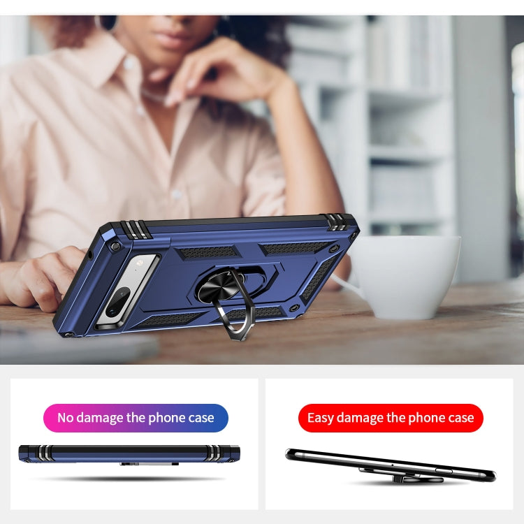 For Google Pixel 7a Shockproof TPU + PC Phone Case with Holder