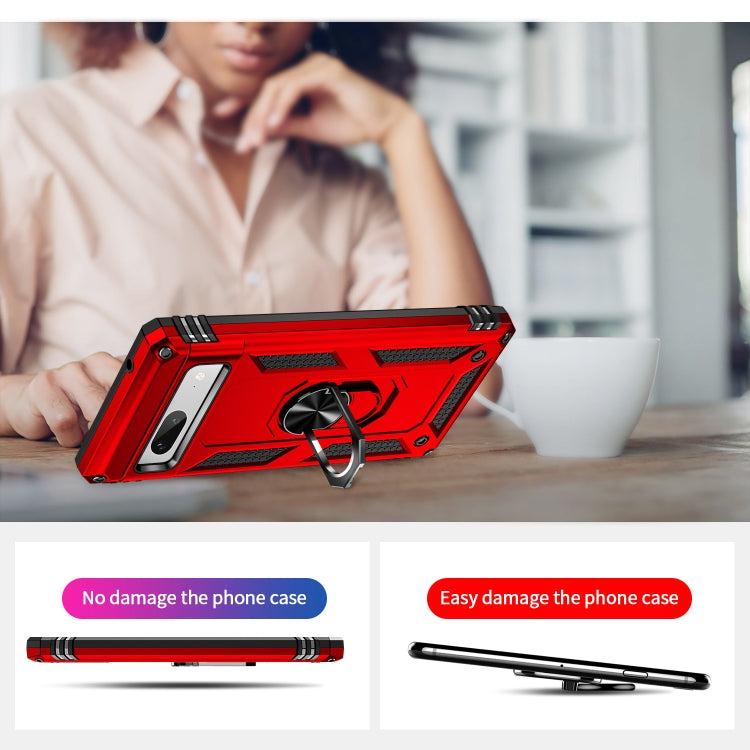 For Google Pixel 7a Shockproof TPU + PC Phone Case with Holder