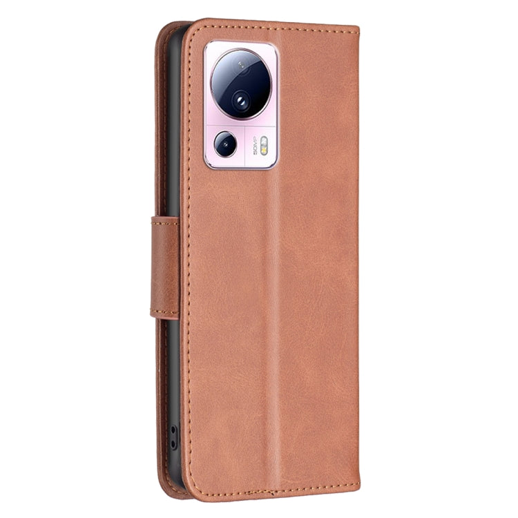 For Xiaomi 13 Lite / Civi 2 Lambskin Texture Pure Color Flip Leather Phone Case