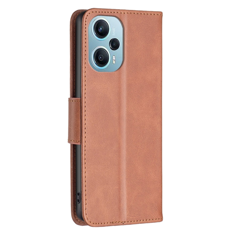 For Xiaomi Poco F5 5G / Redmi Note 12 Turbo Lambskin Texture Pure Color Flip Leather Phone Case