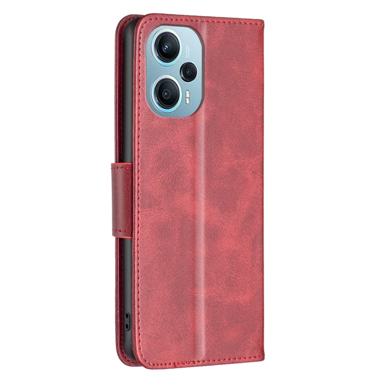 For Xiaomi Poco F5 5G / Redmi Note 12 Turbo Lambskin Texture Pure Color Flip Leather Phone Case
