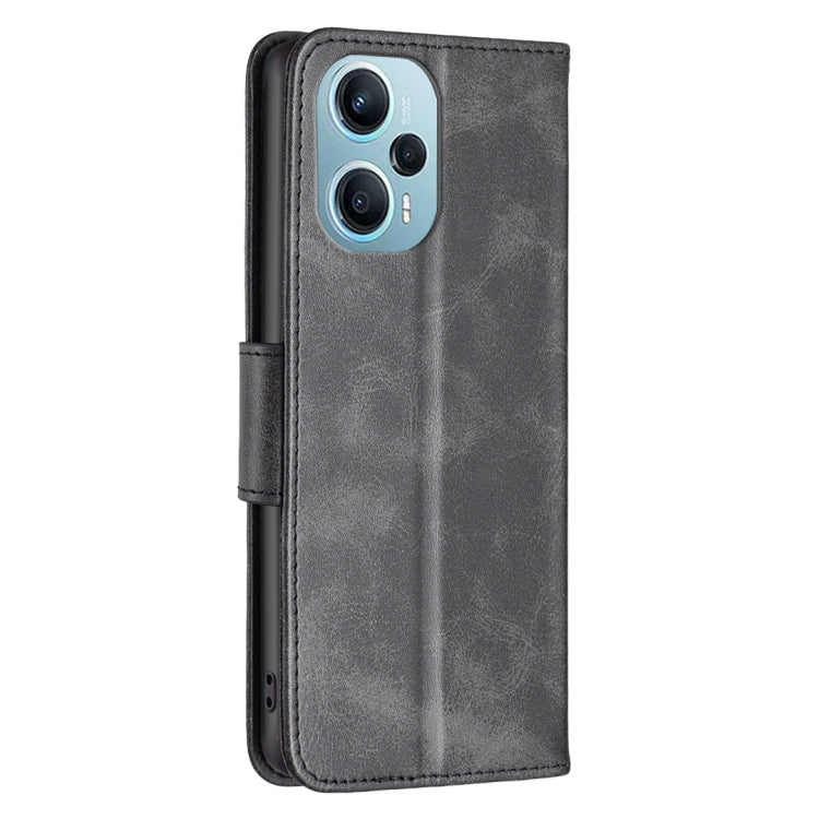 For Xiaomi Poco F5 5G / Redmi Note 12 Turbo Lambskin Texture Pure Color Flip Leather Phone Case