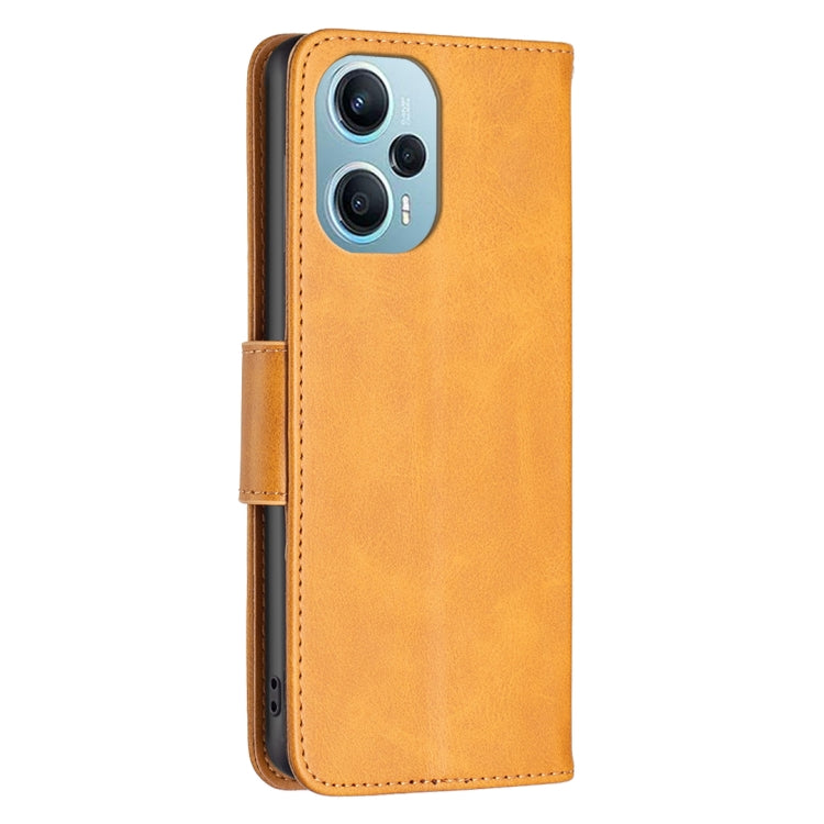 For Xiaomi Poco F5 5G / Redmi Note 12 Turbo Lambskin Texture Pure Color Flip Leather Phone Case