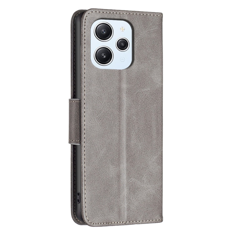 For Xiaomi Redmi 12 4G Lambskin Texture Pure Color Flip Leather Phone Case